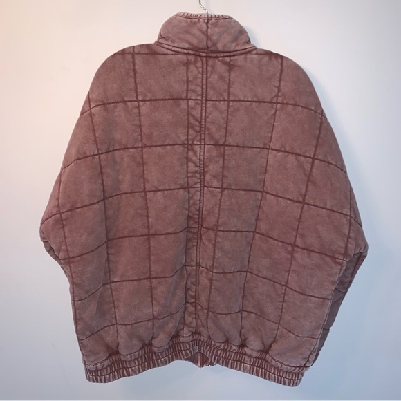 Free People Dolman Quilted Jacket Cherry Cola L - Picture 11 of 16